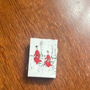 Vintage White and Red Decorative Box